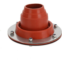 Tent Stove Lifting Bracket, Adjustable Diameter for Tent Stove Pipe with Rubber Collar, 6.3-inch Steel Base, Roof Guide for Smoke Ventilation