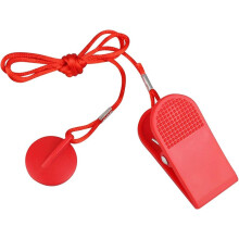 Universal Treadmill Safety Key with Magnetic Lock, Red 2.8cm Clip, 1m Safety Cable for Emergency Stop