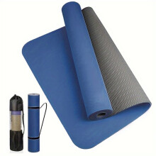 Tappetino da yoga spesso, a doppio strato e antiscivolo, ideale per allenamenti a casa, Pilates e fitness.
