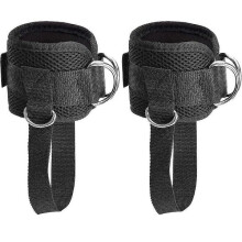 Ankle Straps for Leg Butt Training, Durable Nylon Polyester Fitness Workout Straps, 1 Pair (Black)