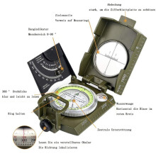 Military Compass with Fluorescent Display, Zinc Alloy, Waterproof for Outdoor Navigation, Camping, Hiking and Climbing