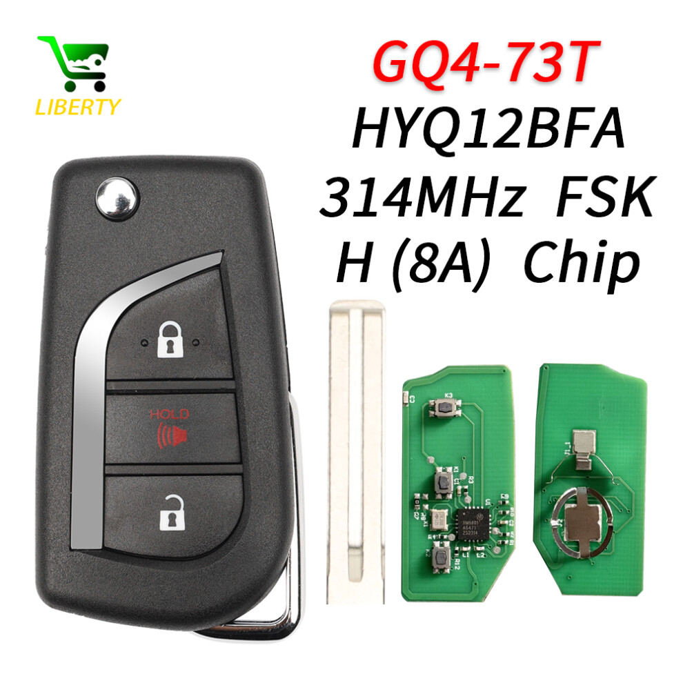 8A H Chip 312/314Mhz Flip Car Remote Control Key Fob Fcc Gq4-73T Hyq12bfa For Toyota Rav4 Vios Hilux Yaris Toy48 Blade 6935161690330