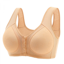 (skin, 46) Front Closure Wire-Free Bras for Older Women, Comfortable & Convenient