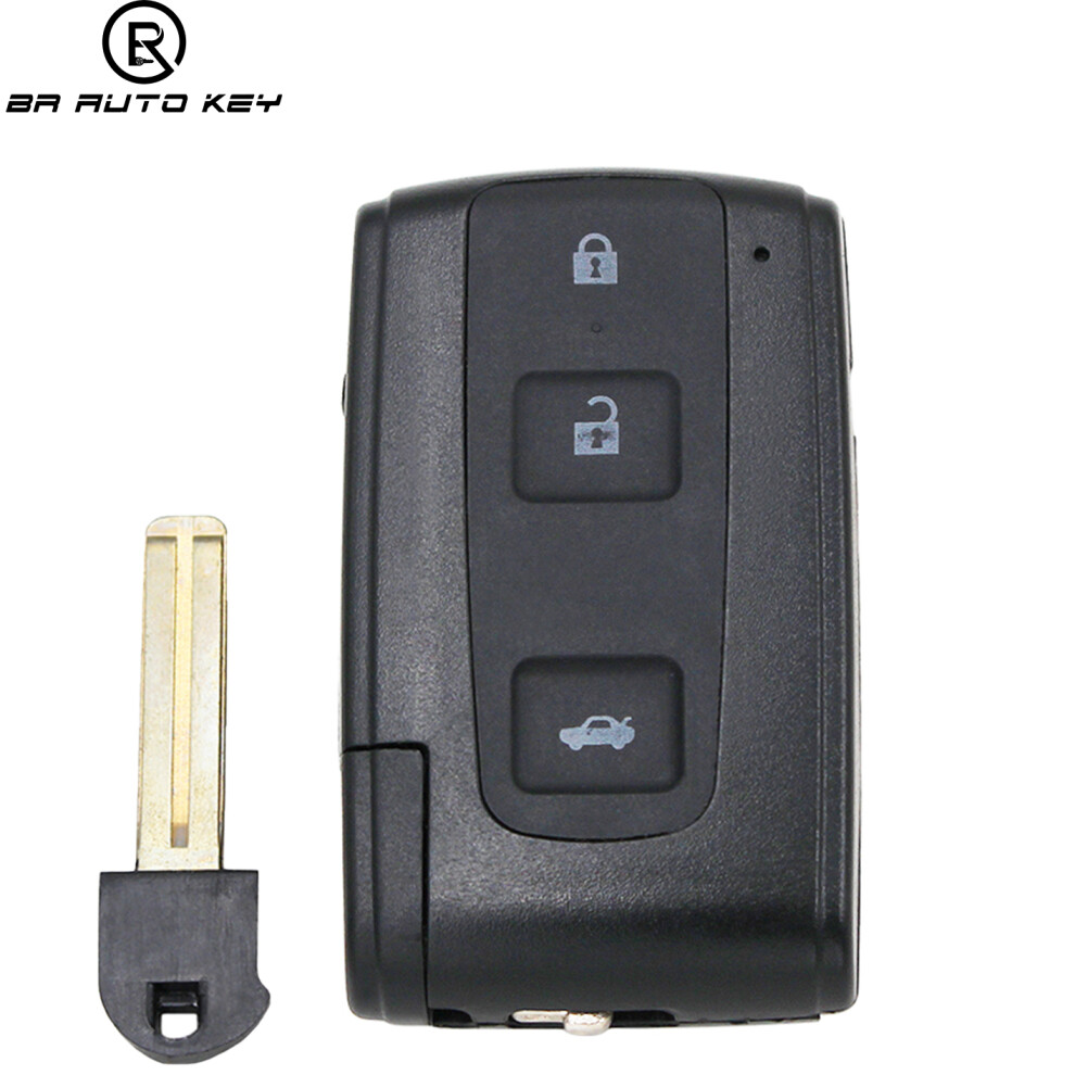Keyless 3 Buttons Remote Smart Car Key Cover Fob For Toyota Prius Crown Vers Corolla 2002-2009 Toy40 With Uncut Spare Key Blade 6935161689501