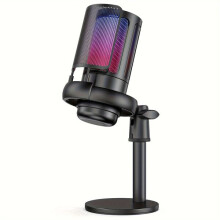 USB Microphone with Cardioid Condenser Noise Reduction, Compatible with PC Phone Console for Gaming Live Streaming Podcast Recording