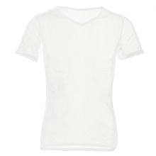 (White, L) Fianao Herren-Sport-T-Shirt aus atmungsaktivem Mesh-Gewebe, durchsichtig