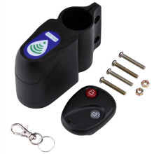 Candado para bicicleta con combinación, alarma vibratoria y mando a distancia, ABS negro, alcance de 10 a 30 m.