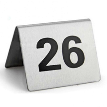 (26 to 50) 25 Pcs Stainless Steel Table Numbers with Stable Base for Restaurant Hotel Cafe