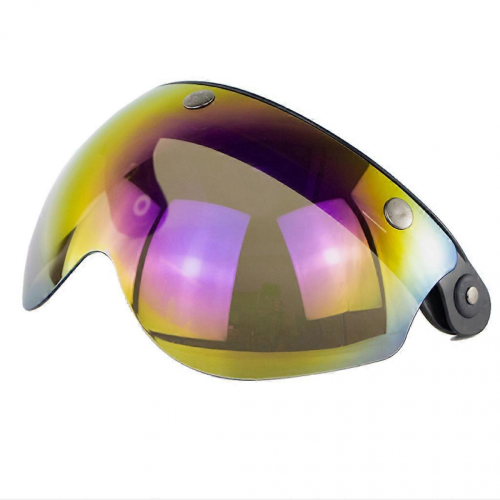 (Rainbow) Visière coupe-vent à 3 boutons-pression pour casques de moto