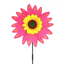 (Pink) Large Colorful Sunflower Windmill Wind Spinner Garden Ornaments Outdoor Yard Decor