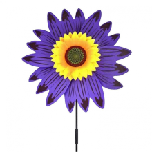 (Purple) Large Colorful Sunflower Windmill Wind Spinner Garden Ornaments Outdoor Yard Decor