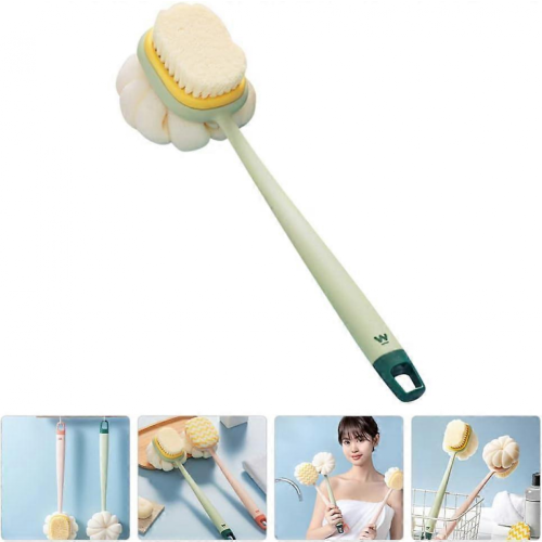 (Pink) Exfoliating Back Scrubber Brush, 100% New Loofah Bath Sponge Set
