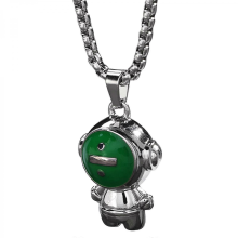 (D) Spaceman Astronaut Couple Pendant Necklace for Women Men Teen