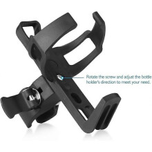 Universal Adjustable Bike Water Bottle Cage, Tool-Free Installation, 360 Rotation, Plastic Steel Metal for Bicycles Scooters