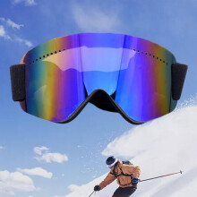Ski Goggles with UV400 Protection Anti-Fog, PC Lens for Skiing Snowboarding, Adjustable Strap for Men Women Youth
