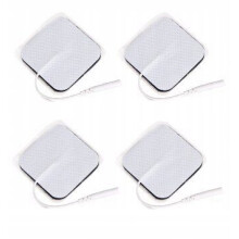 Reusable Gel Electrode Pads for TENS, EMS Massagers - 4 Pack 5x5cm Self-Adhesive with Fibre Layer