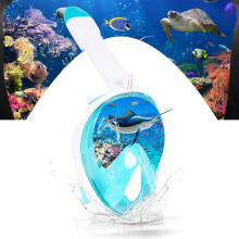 Masque de plongée intégral adulte avec tuba, lentille antibuée et support pour caméra - Vert L/XL pour la natation sous-marine