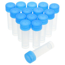 5 ml plastic cryogene bewaarbuisjes met schroefdop, verpakking van 40 stuks, lekvrij voor gebruik in laboratoriumvriezers, transparante monsterbuisjes