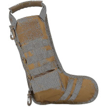 Veľká vianočná pančucha do krbu, z khaki oxfordskej látky, 44 x 30 x 22 cm, skladacia a odolná.