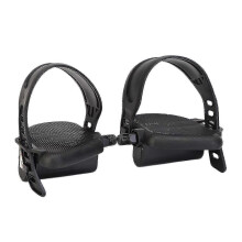 Oefenpedalen voor de meeste hometrainers met een 9/16" schroefdraad, met verstelbare rubberen bandjes, ergonomisch antislipontwerp, 11 cm x 12,6 cm