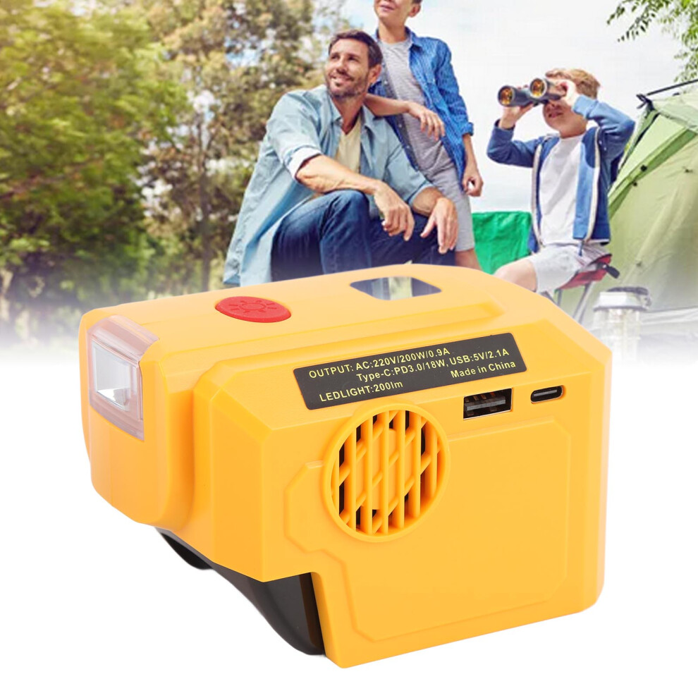 200W Portable Inverter With 18V Battery & 200Lm Led Light 4091388491906