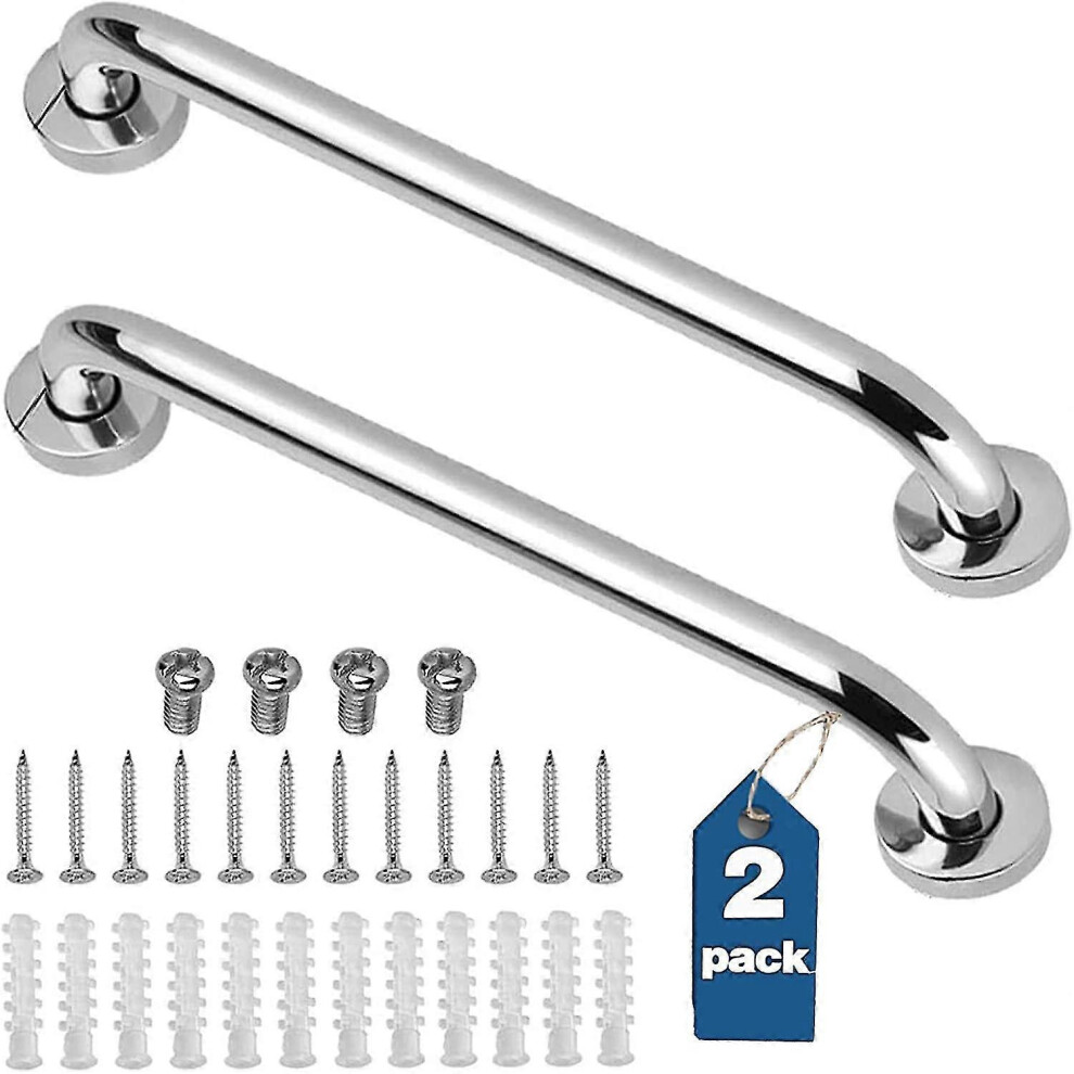 Bathroom Grab Bar 500lb Weight Capacity 40cm 304 Stainless Steel Safety Rail for Shower Toilet (2-Pack)