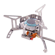 Portable Windproof Camping Stove, Stainless Steel Outdoor Stove with Energy Efficient Burner for Backpacking Hiking