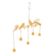 Elegant Iron Bird Bell Outdoor Garden Decoration, Handmade, 235g
