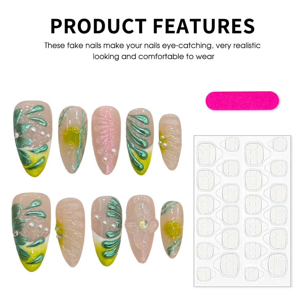 Dcph-Clothing (Xs) 10Pcs Pink French Tip Press-On Nails
