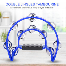Blue Double Row Jingle Tambourine Handbell