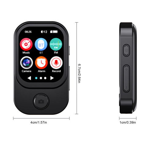 2.01" Touchscreen MP3 Player with Camera, 52g, Black 1