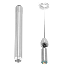 Stainless Steel Battery Handheld Milk Frother, 24.5cm, Silver/Black