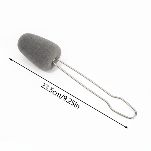 (Gray) Stainless Steel Bottle Brush w/Replaceable Head 1