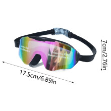 (Black Powder Plated) Large Frame Swimming Goggles Waterproof Anti-UV No Leaking Pool Goggles for Holiday Pool Accessories