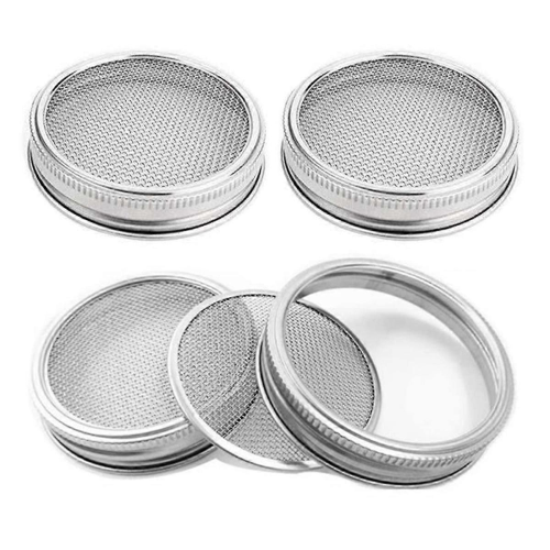 4er-Pack Keimdeckel aus Edelstahl für Weithalsgläser