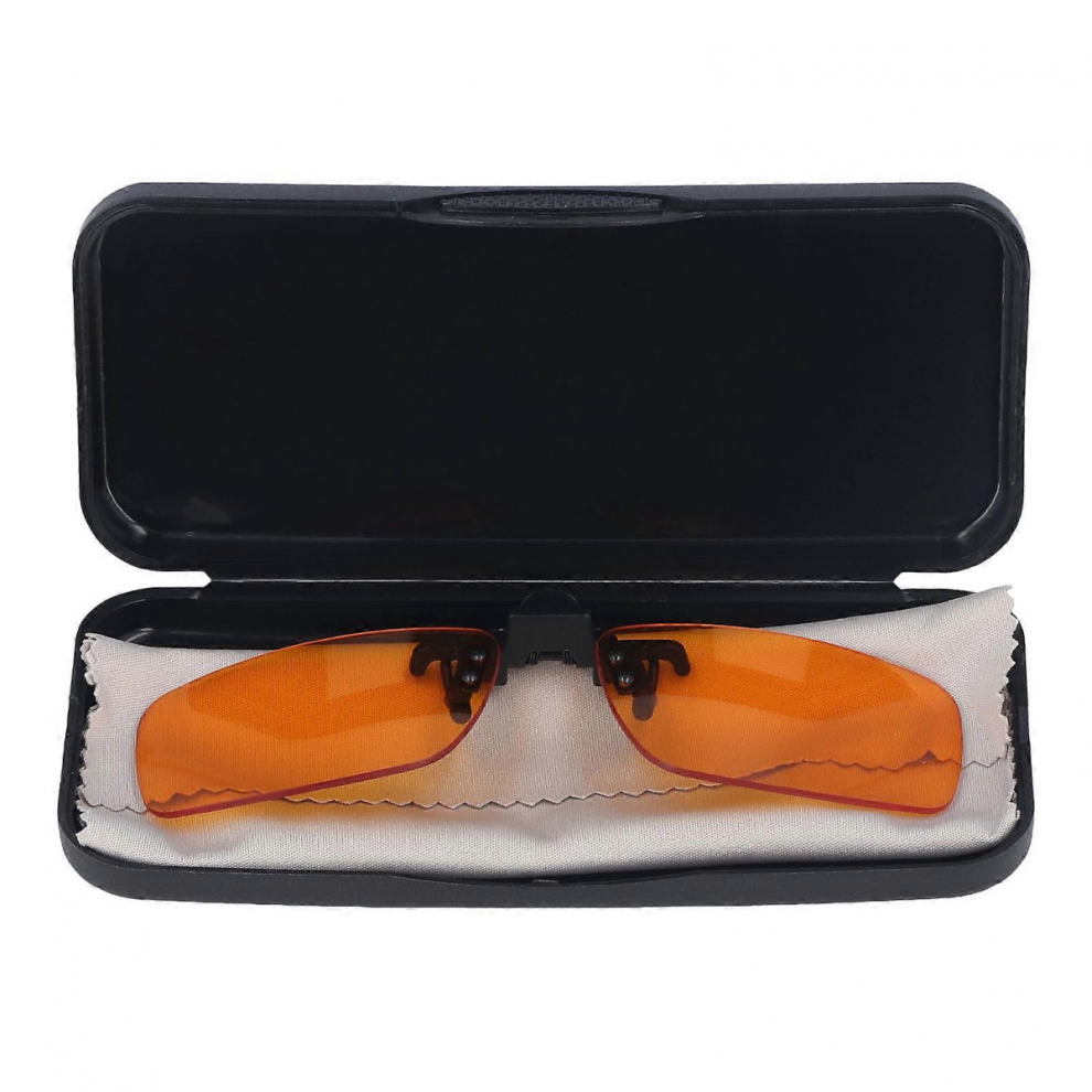 Clip-On Blue Light Blocking Glasses, 180 Flip, Portable Orange Lens for Computer