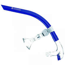 Swim Snorkel for Lap Training | Adult Center Mount with Silicone Mouthpiece & Purge Valve, Blue