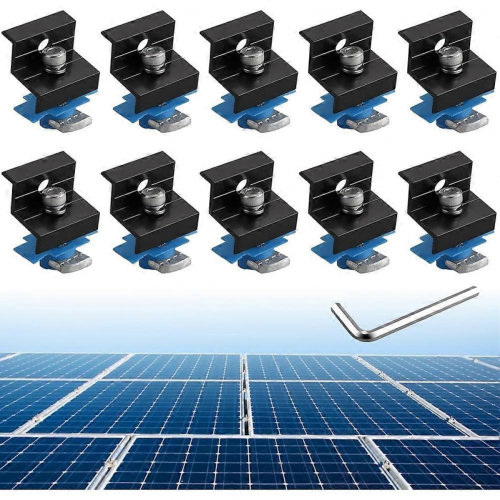 10pcs Solar Panel End Clamp for 30mm/35mm Unistrut Mounting Kit 1