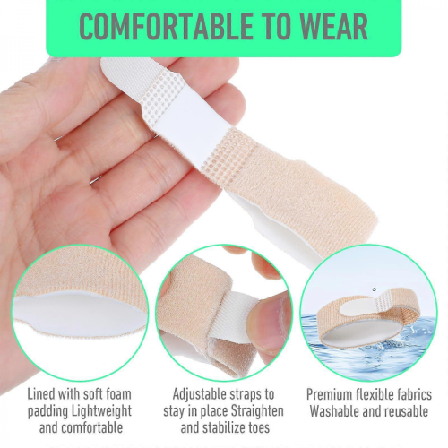10 Pack Fabric Toe Separators & Wraps for Overlapping, Broken Toes & Pain Relief 2