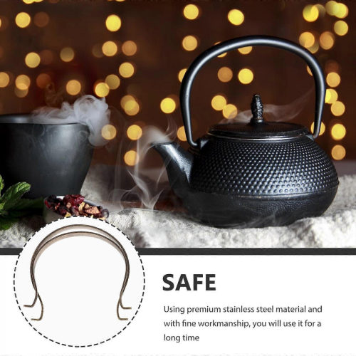 2Pcs Replaceable Teapot Grips, Metal Kettle Handles Accessories 1