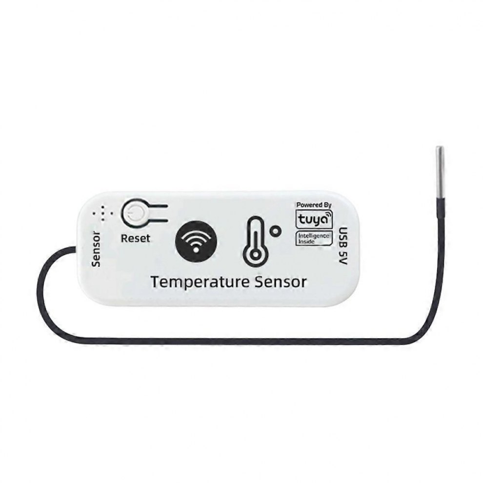 Tuya WiFi Temperature Sensor, Waterproof, 2.4G, Smart Home App Remote Monitor