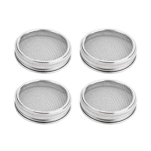 4er-Pack Keimdeckel aus Edelstahl für Weithalsgläser 1