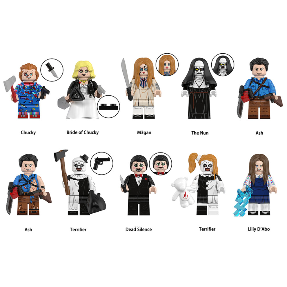 Bonxaif 10Pcs Halloween Figure Fit Lego Building Toy
