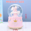 Carillon con unicorno rosa e neve artificiale, luci LED e effetto neve automatica. 4