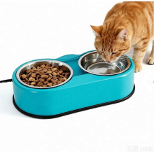 Heated Cat Food & Water Bowls, 2 Stainless Steel 24OZ Heated Bowls for Outdoor Pets