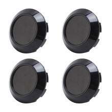 4 Stück ABS 76 mm schwarze Zentralkappen für Räder