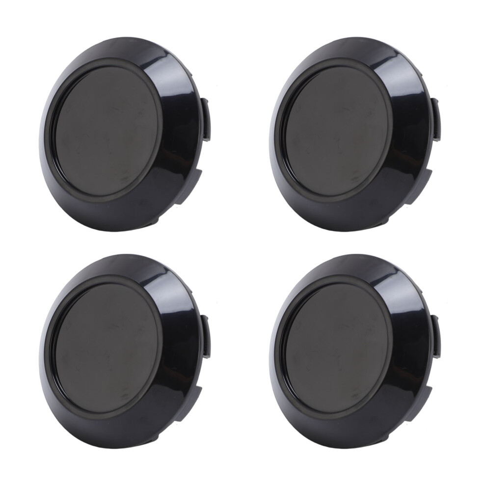 4Pcs Abs Wheel Center Caps 76Mm Snap-On Cover Black 5091388497754