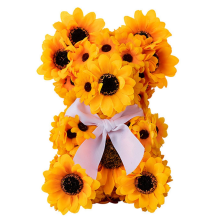 Sunflower Bear Anti-Fade Bright Color Flower Animal Doll Wedding Desktop Ornament Home Decor