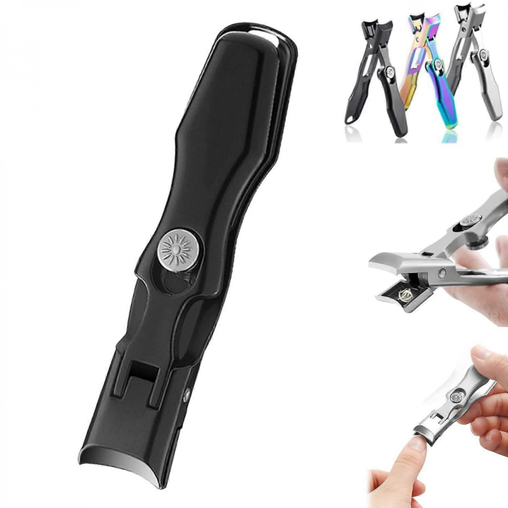 Wide Jaw Nail Clipper for Thick Toenails, Stainless Steel with Catcher