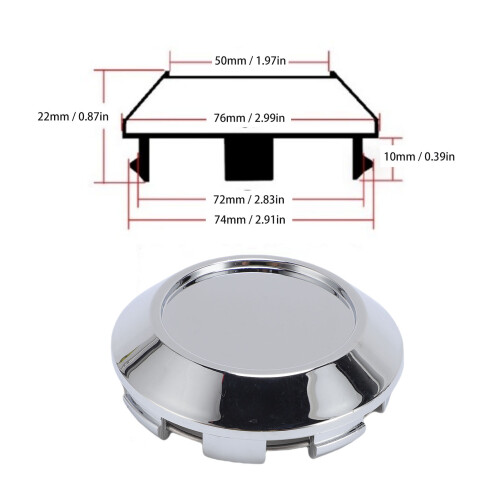 4 Stück ABS 76mm Silber Radzentrumkappen-Set 1